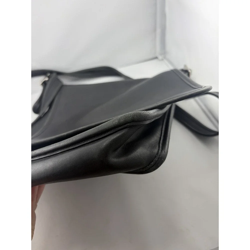 Vintage Coach Legacy Studio Flap Crossbody Messenger Bag Black Leather 9144